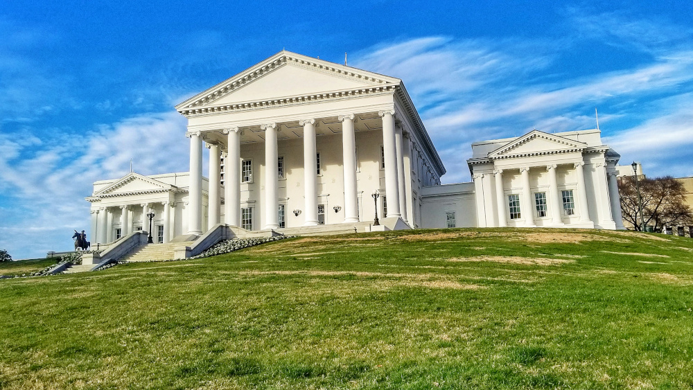 Blue skies are seen behind the Virginia State Capitol Building in Richmond, Virginia. Virginia Gov. Signs Bill Creating Problem Gambling Committee
